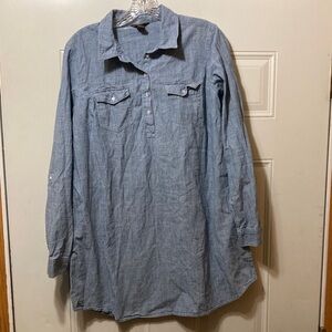 Light Blue Denim Shirt Dress M